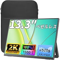 cocopar 2K 13.5インチ ポータブルモニター Amazon.co.jp: モバイルモニター モバイルディスプレイcocopar